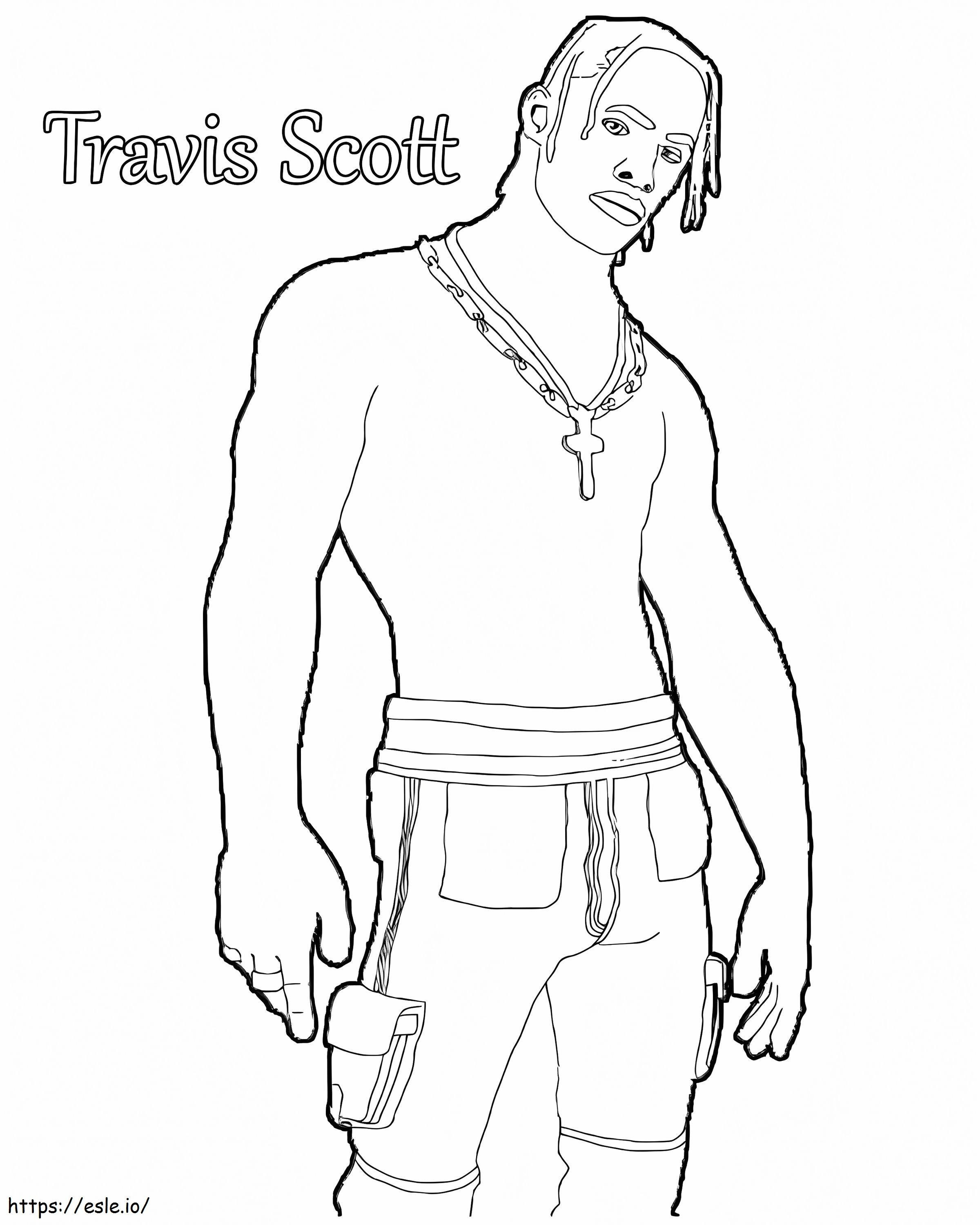 Cool Travis Scott coloring page