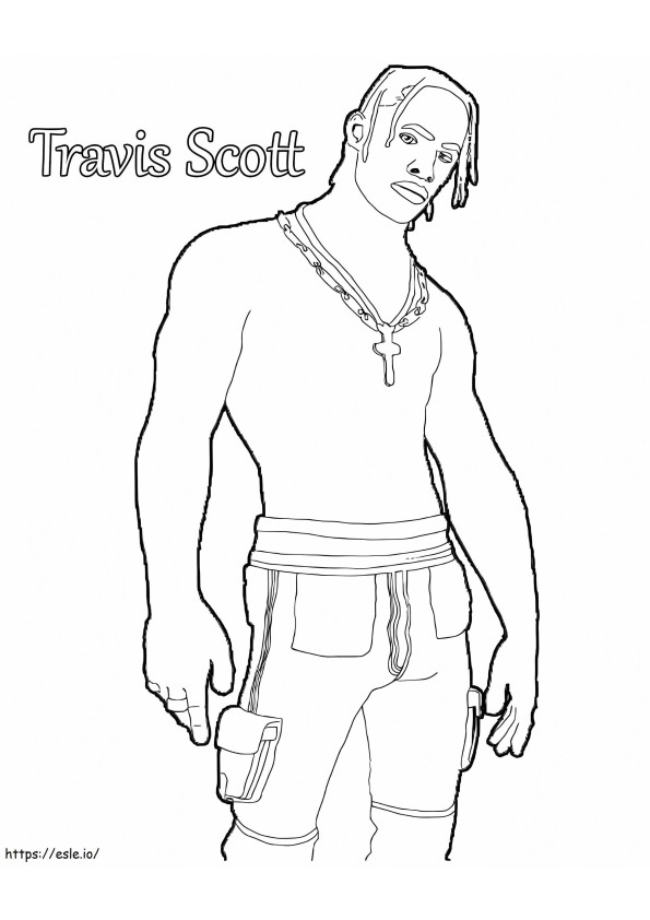 Cool Travis Scott kleurplaat