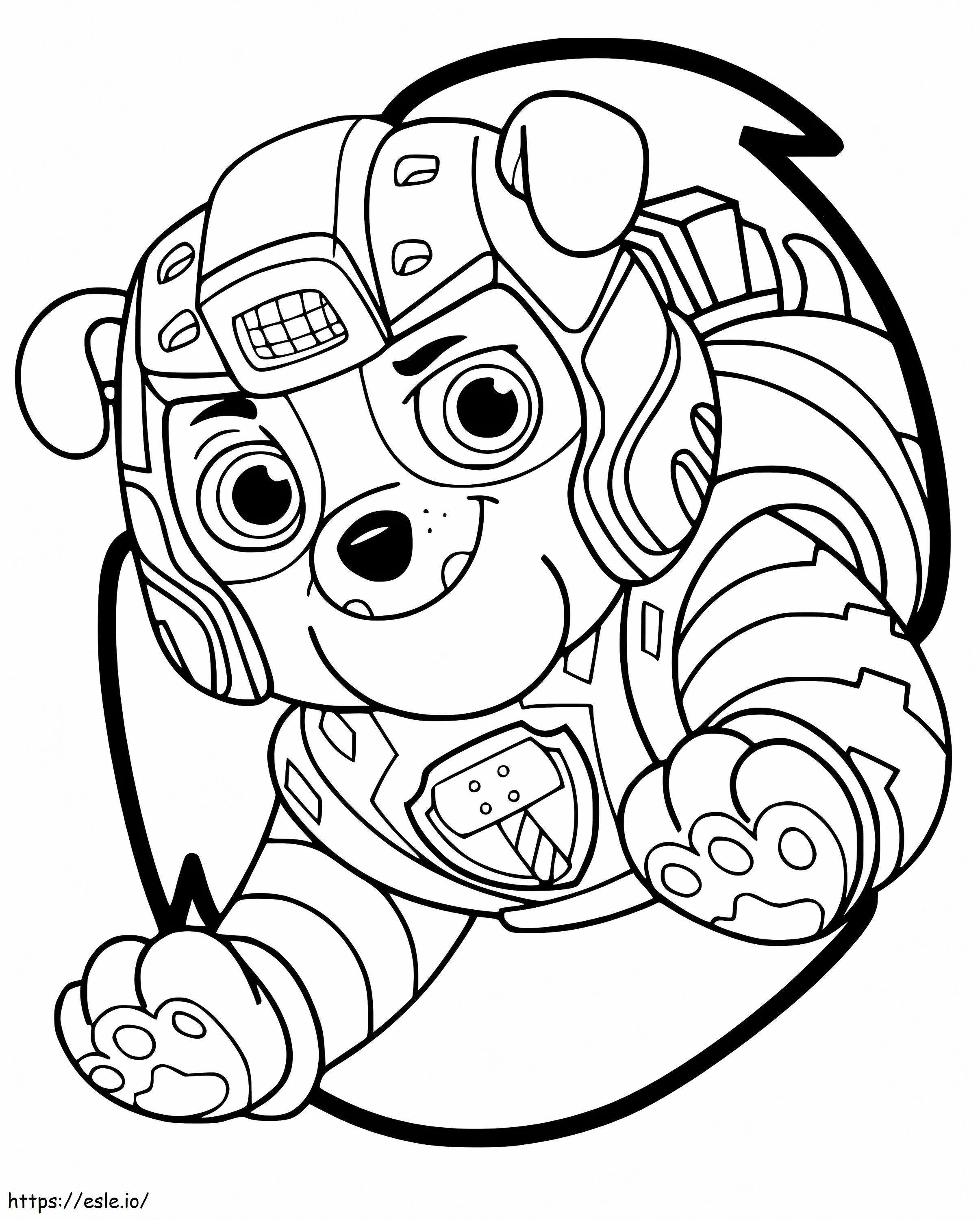 Rubble Of Mighty Pups coloring page