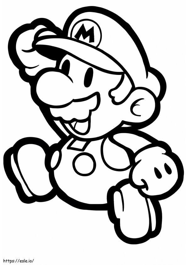 Coloriage Mario en papier à imprimer dessin