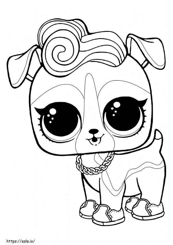LOL mascota cachorro DJ K9 para colorear