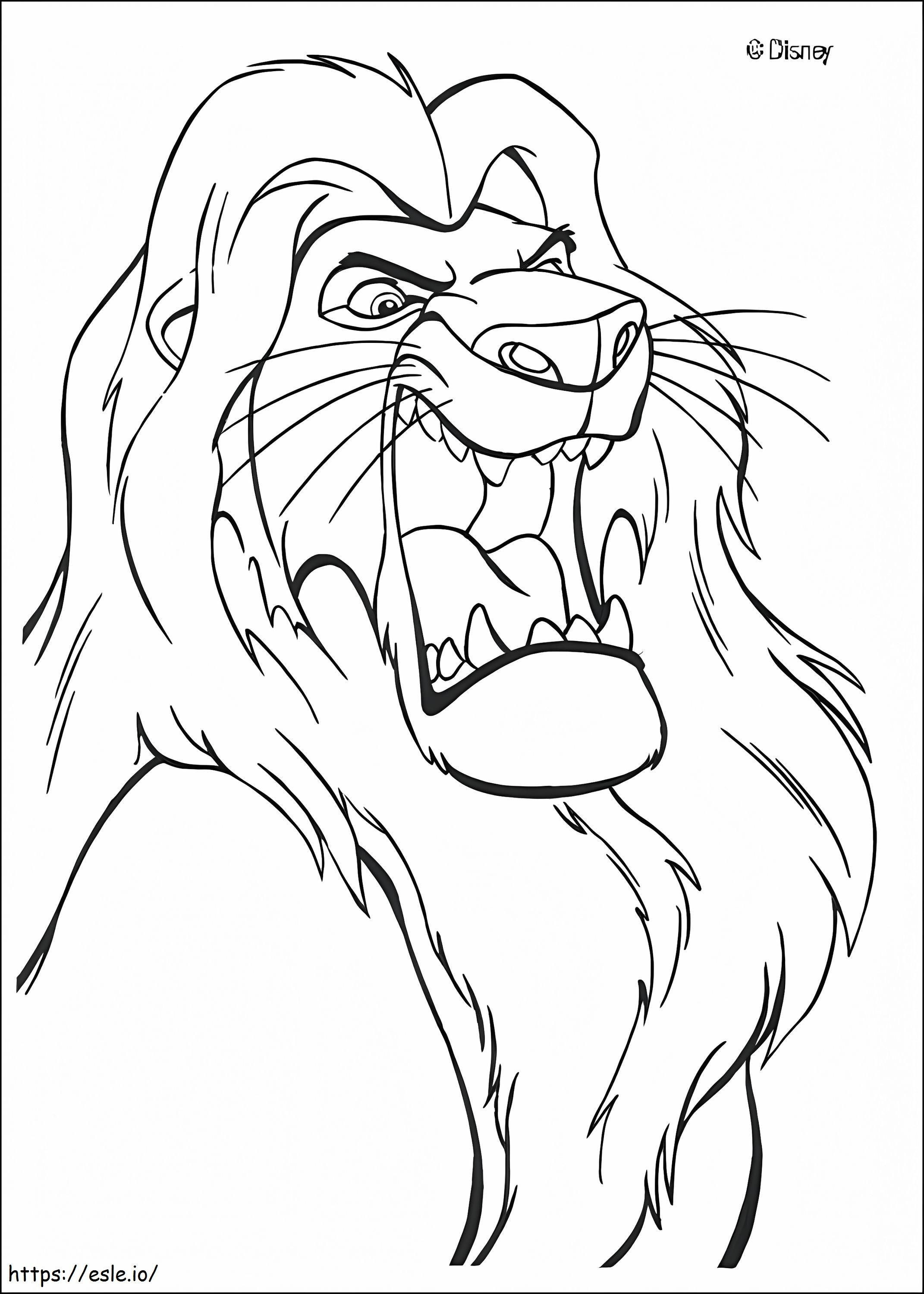 Angry Simba coloring page