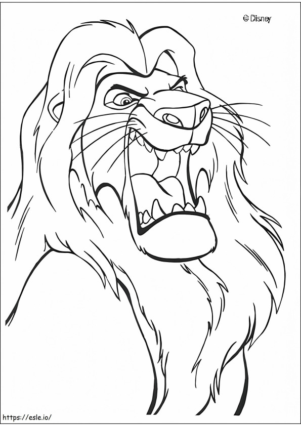 Angry Simba coloring page