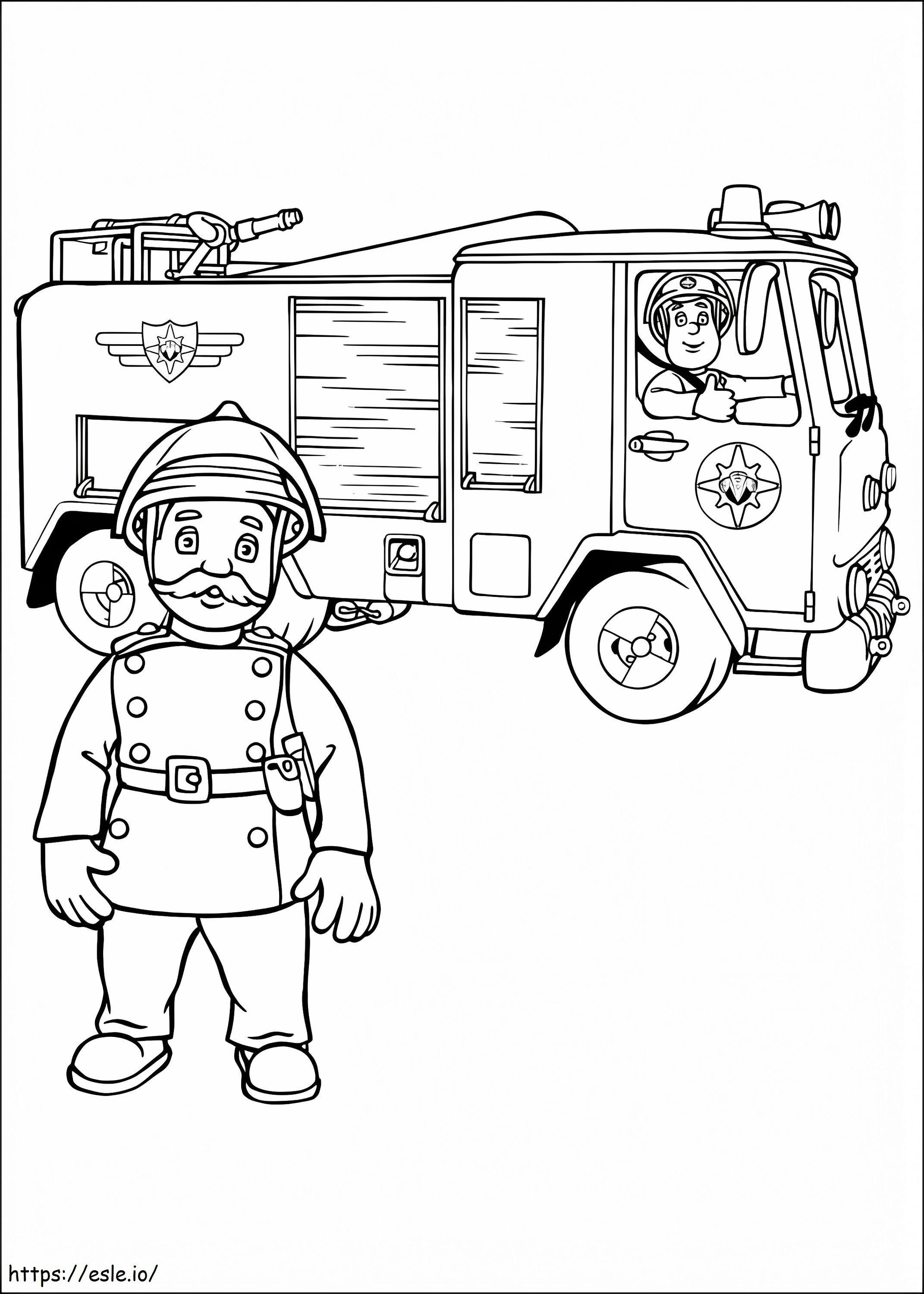 Brandweerman Sam-personages 9 kleurplaat kleurplaat