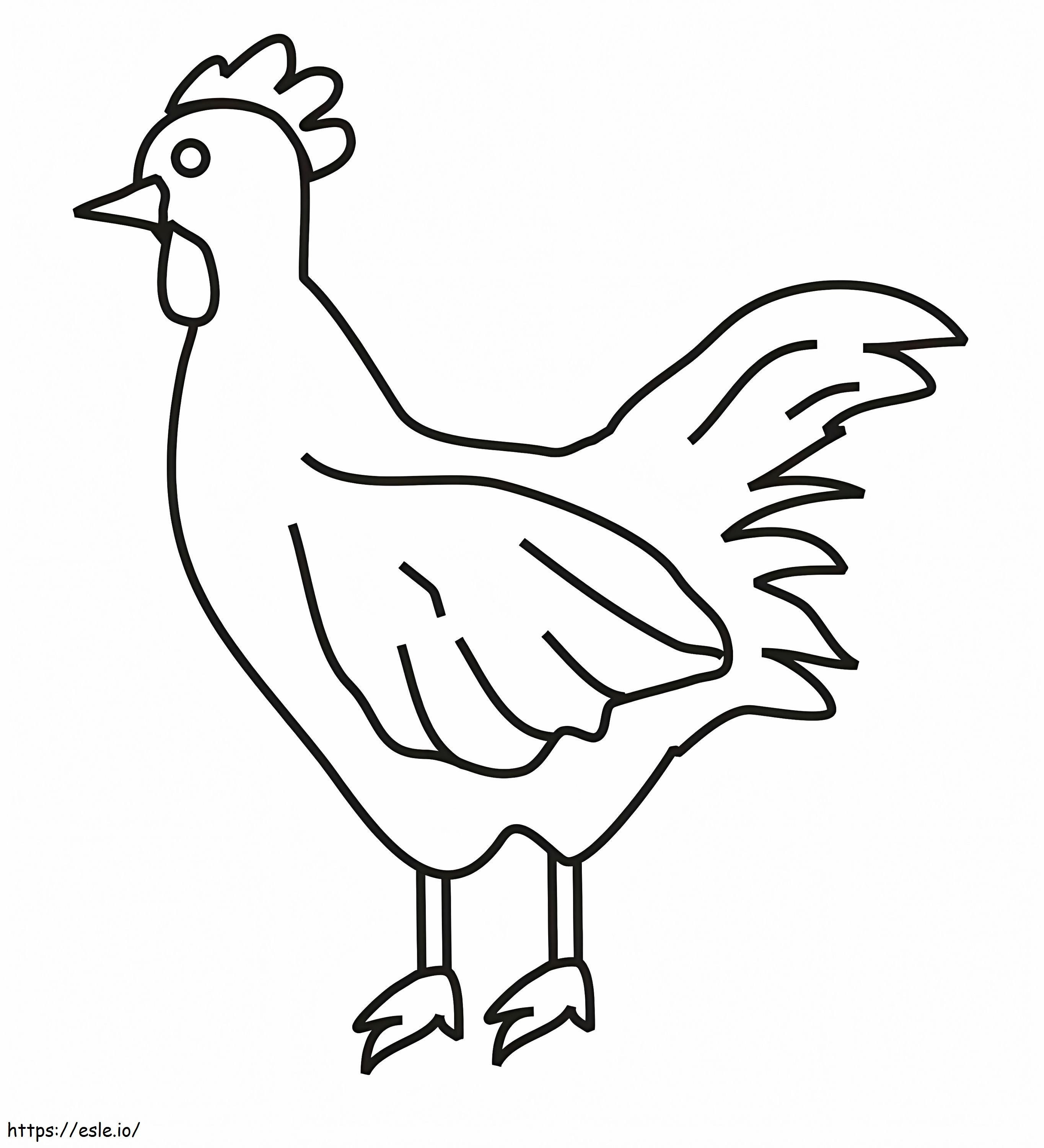 Ayam Mudah Gambar Mewarnai