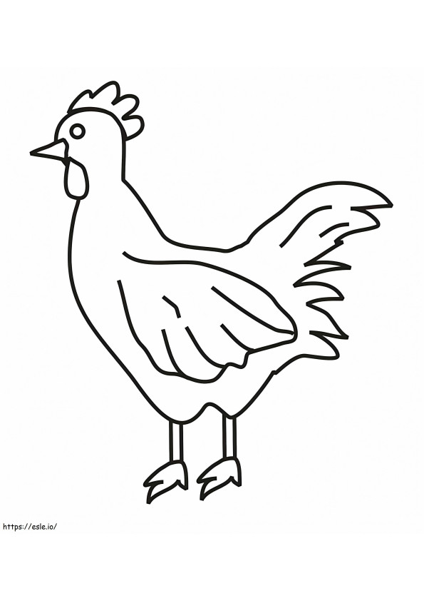 Easy Chicken coloring page