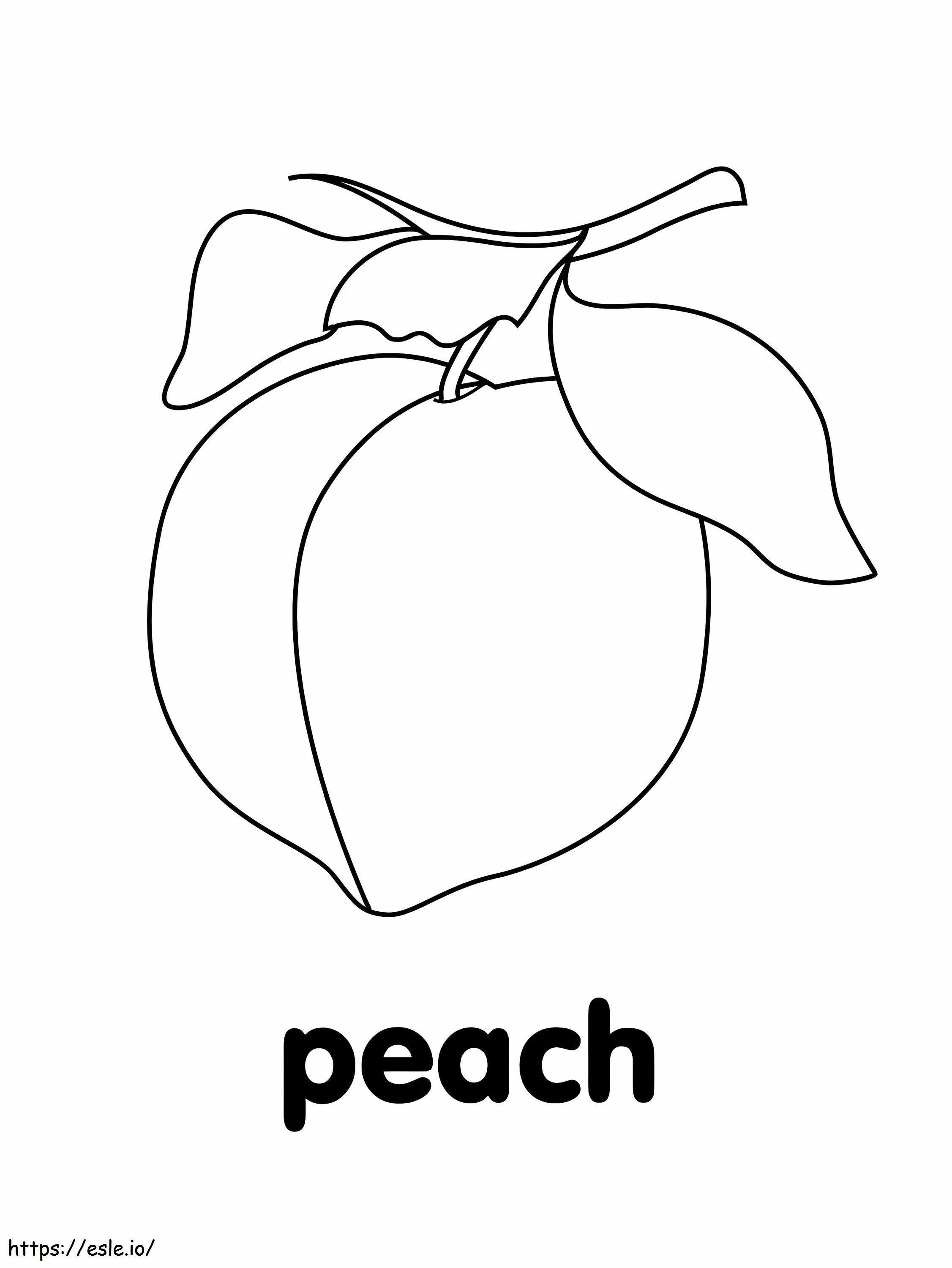 Simple Peach Fruit coloring page