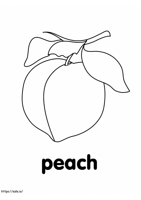 Simple Peach Fruit coloring page