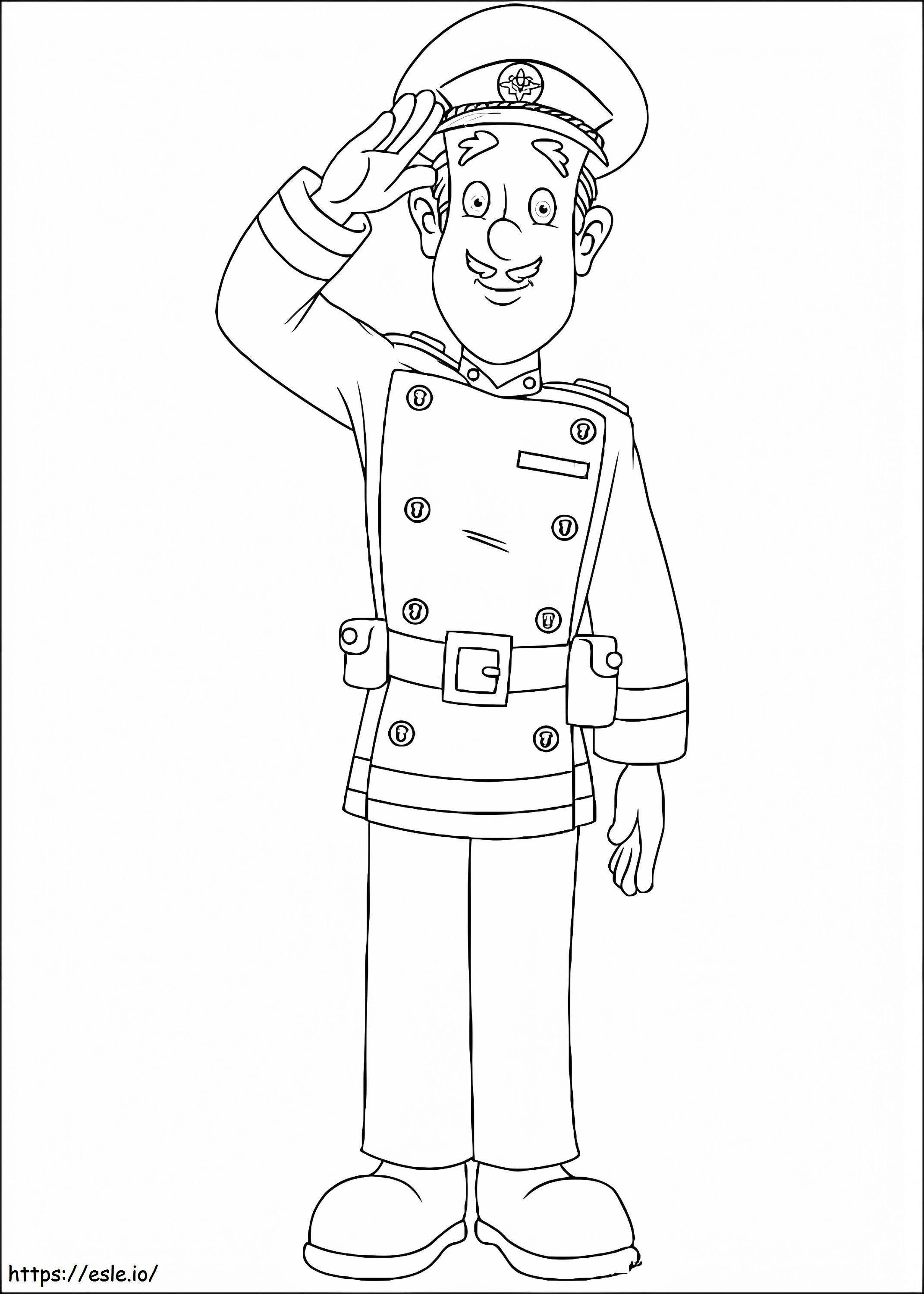 Personagem do bombeiro Sam para colorir