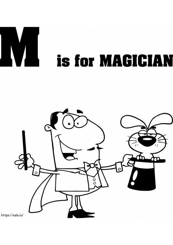 Magician Letter M coloring page