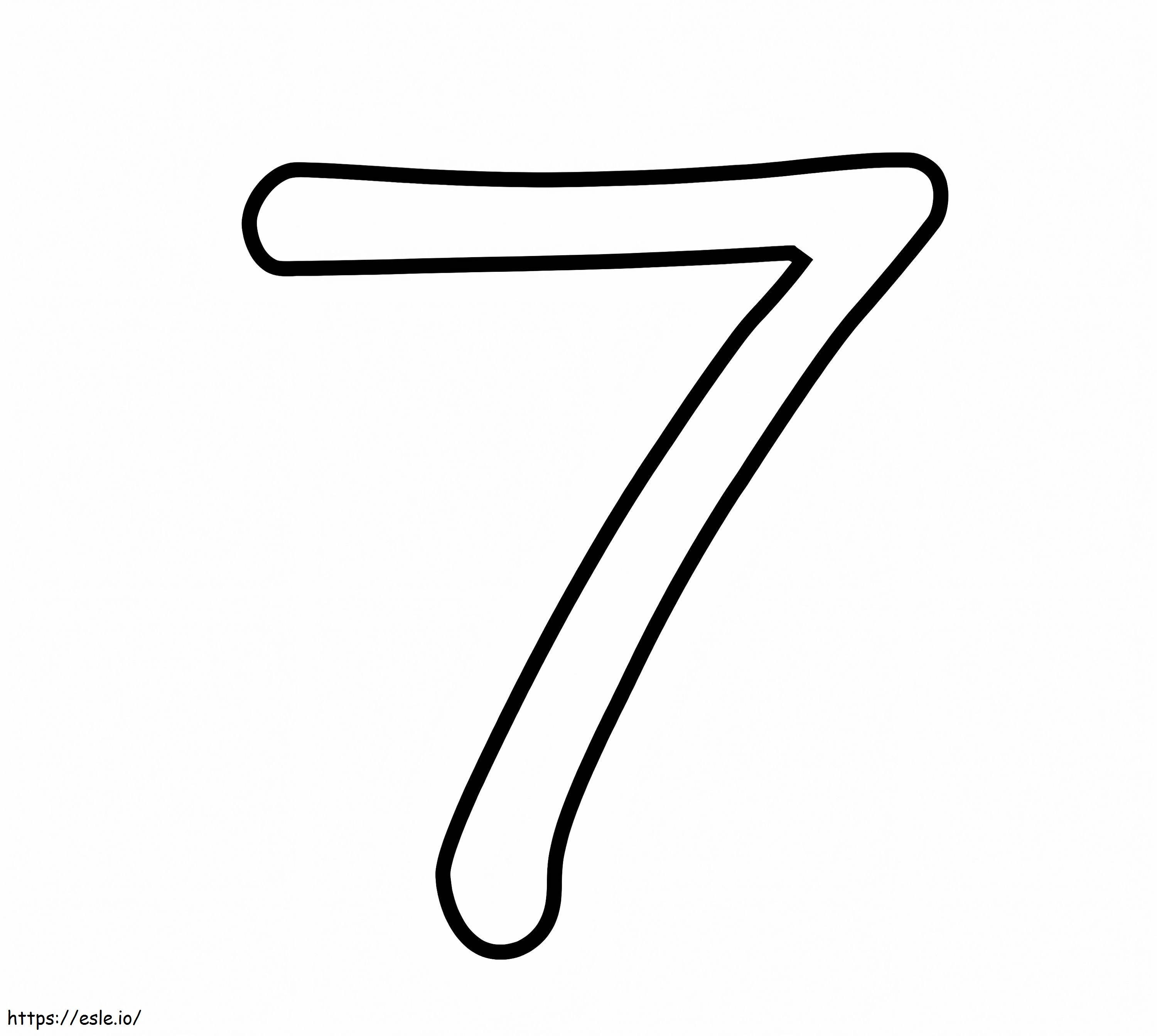 Número grátis 7 para colorir