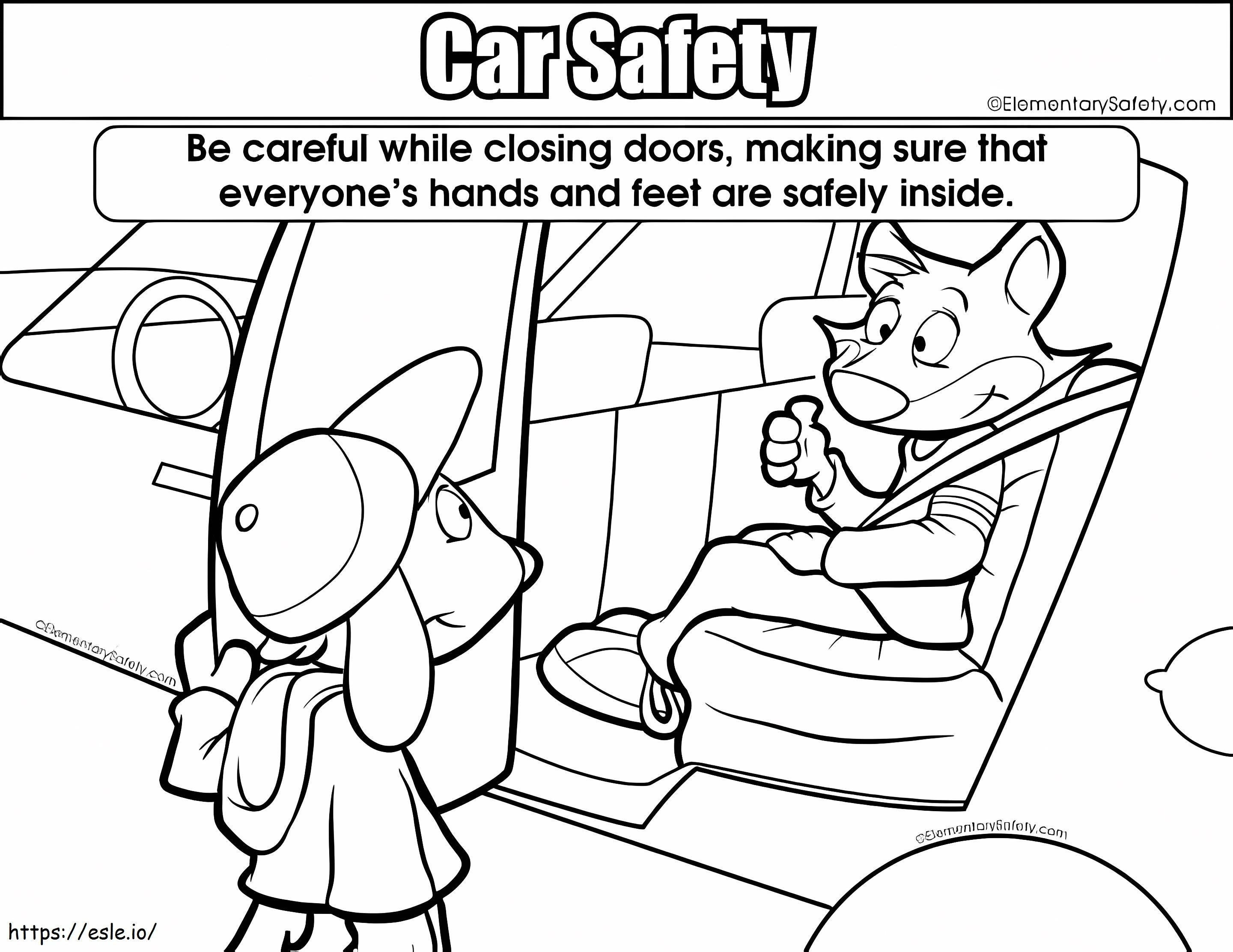 Auton oven turvallisuus värityskuva