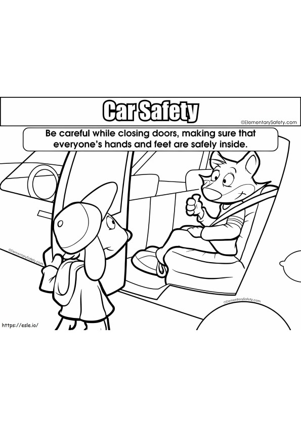Car Door Safety coloring page