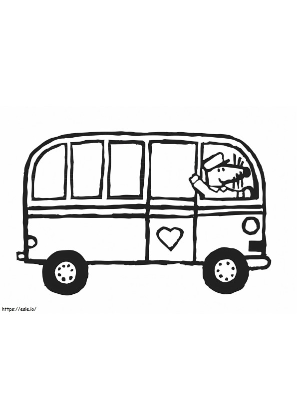Coloriage Maisy dans le bus à imprimer dessin