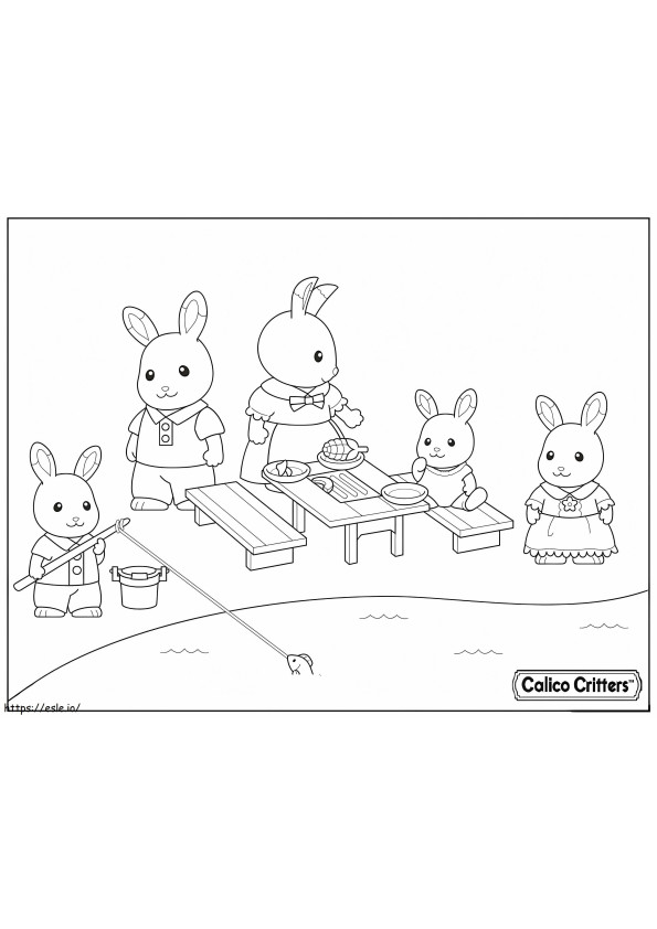 1591838165 1515174993Calico Critters Having Fun Picnic coloring page