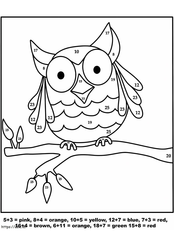 Owl For Kindergarten Color By Number coloring page