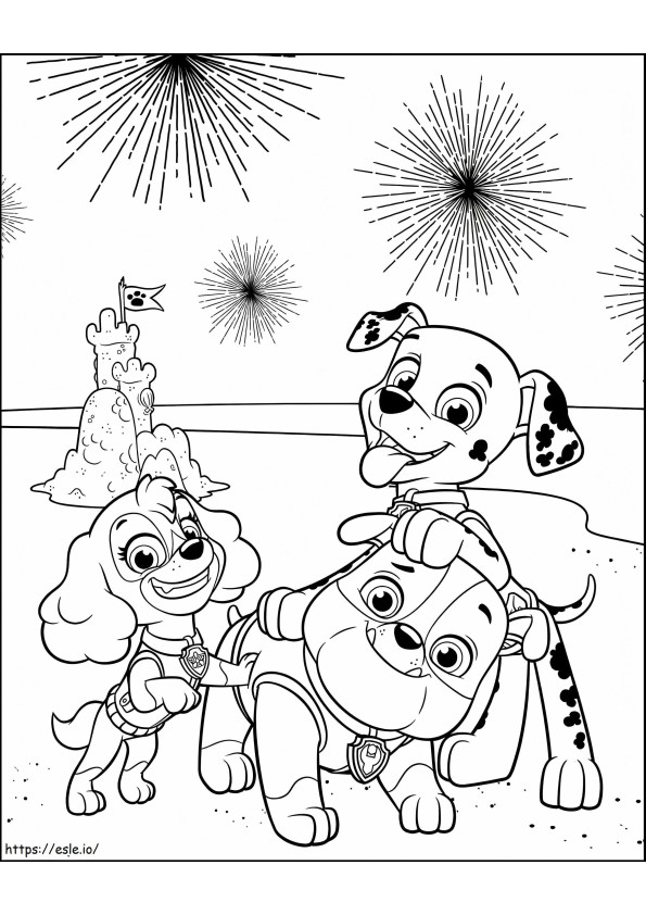 Skye Bubble Et Marshall coloring page