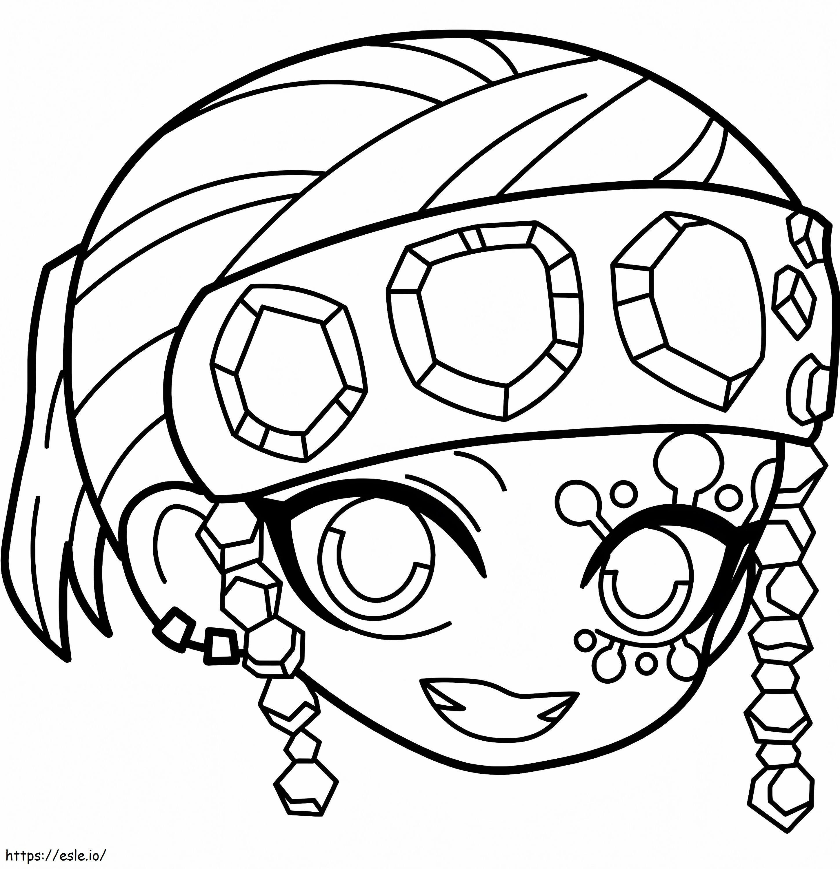 Chibi Face Right Uzui coloring page