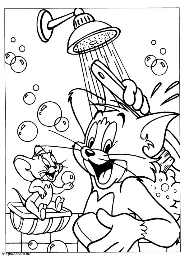 Coloriage 1548378094 Tom et Jerry pour enfants échelle 2 à imprimer dessin