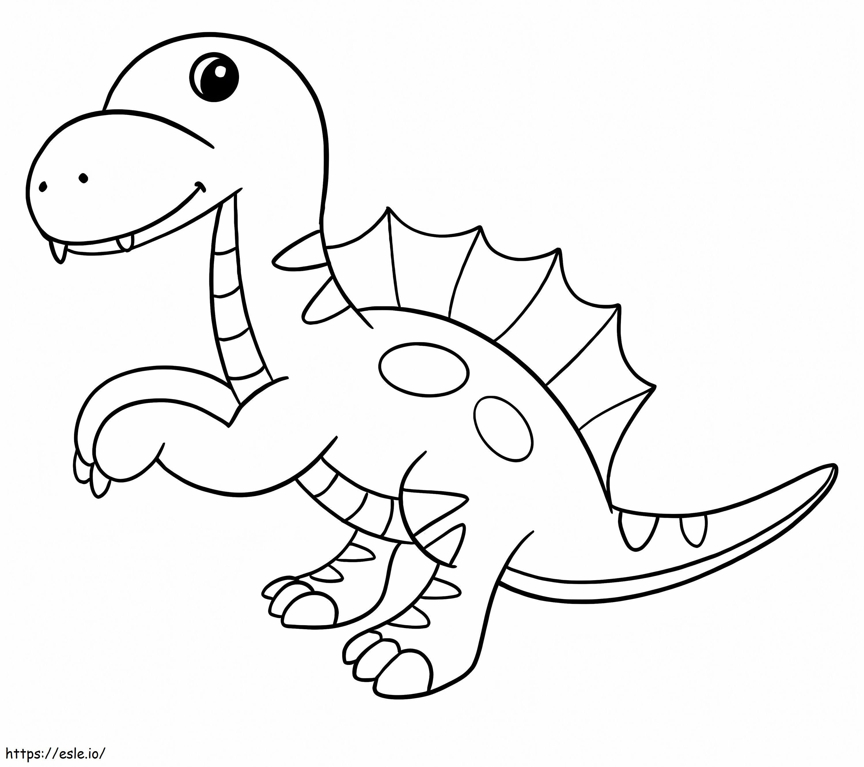 スピノサウルスの赤ちゃん ぬりえ - 塗り絵