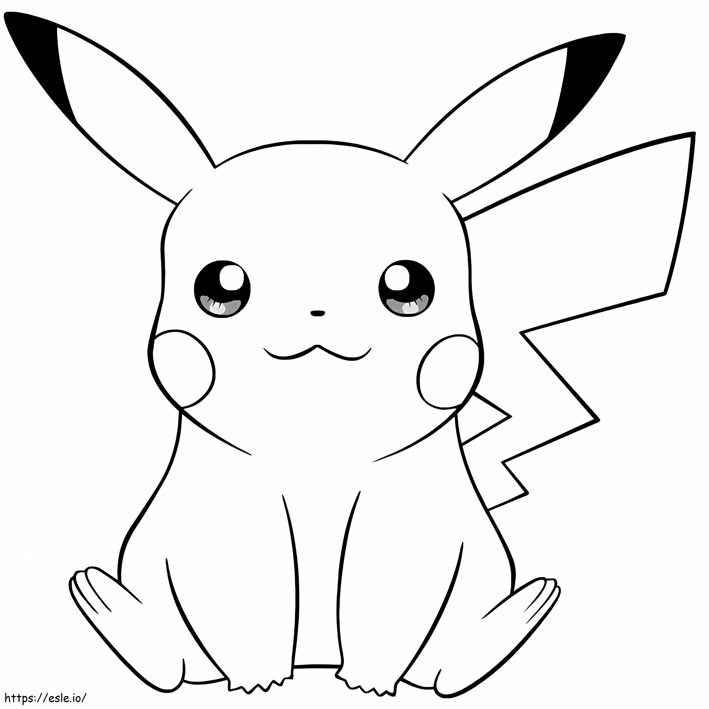 Pikachu Kawaii värityskuva