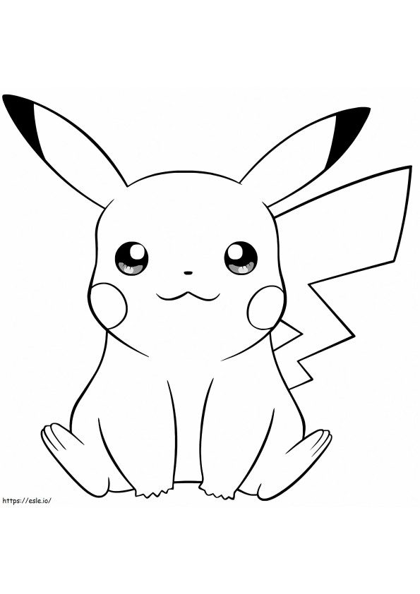Coloriage Pikachu Kawaii à imprimer dessin