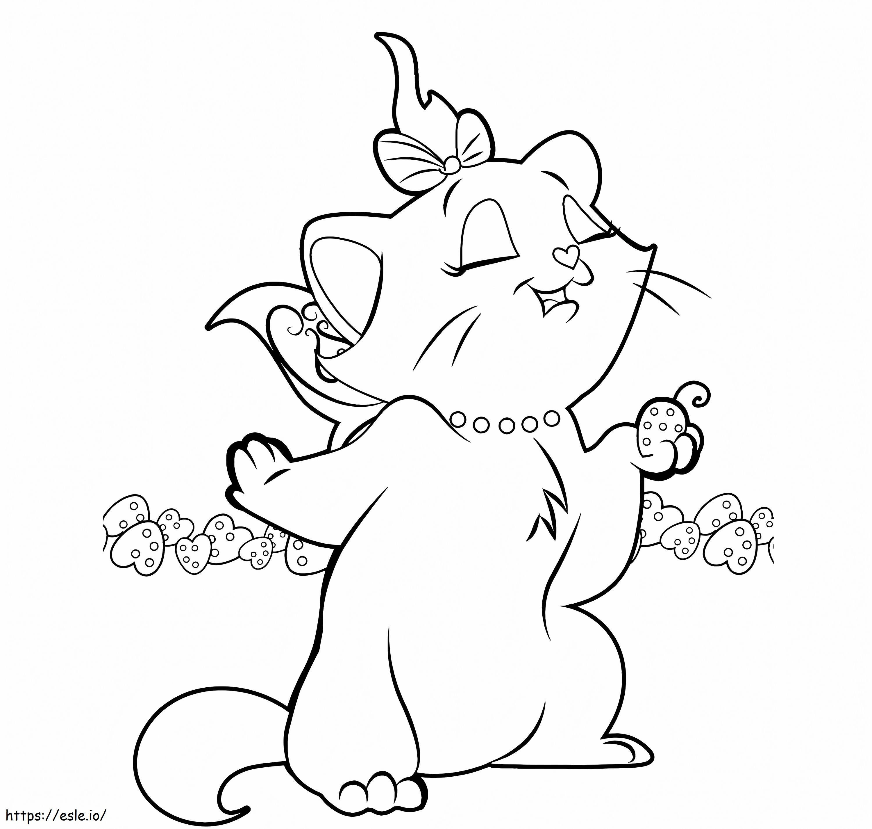 Cute Image Of Marie Cat To Color coloring page