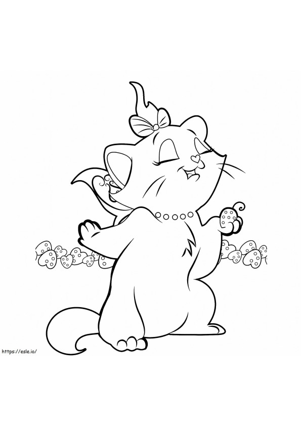 Cute Image Of Marie Cat To Color coloring page