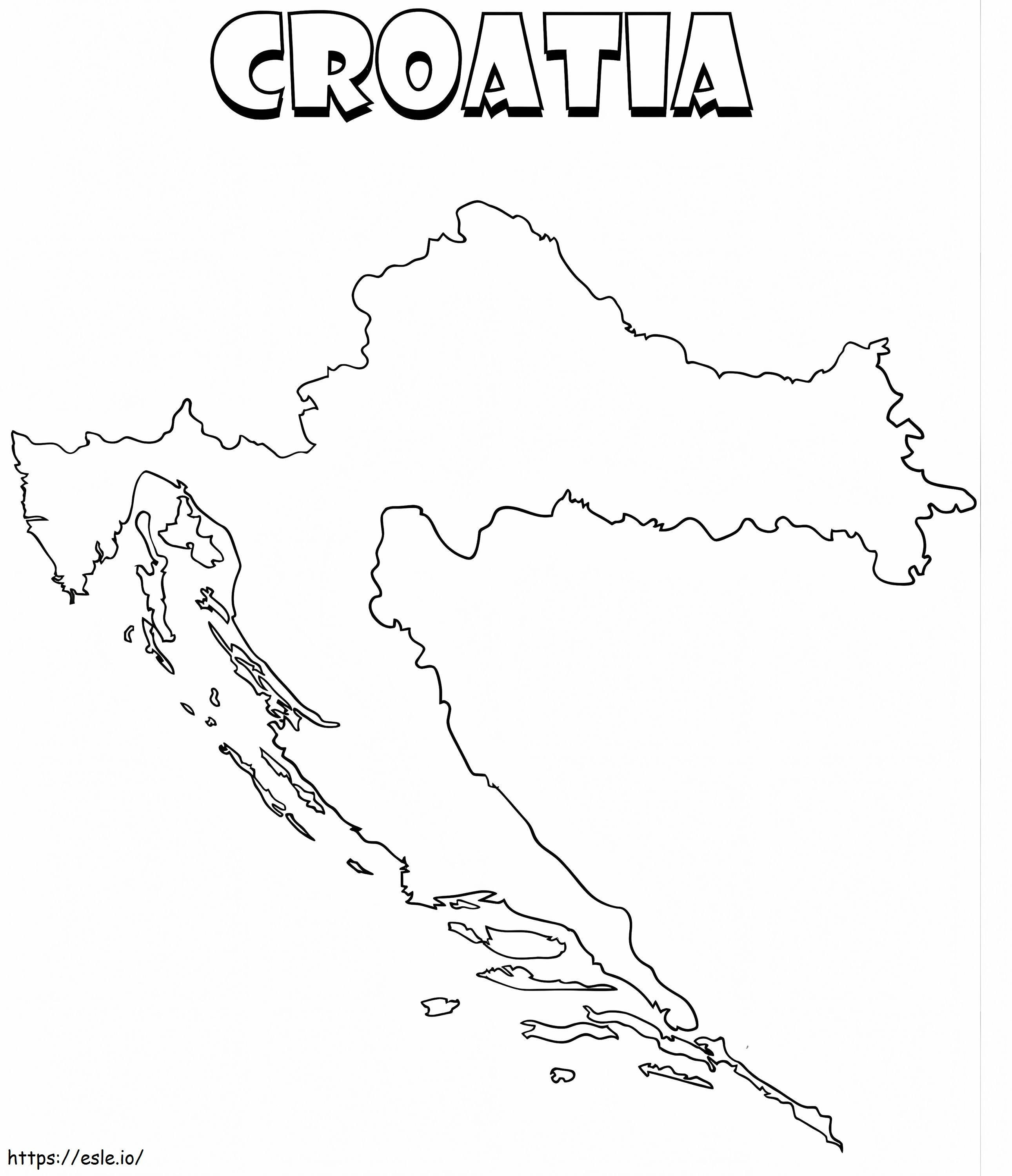 Coloriage Carte de la Croatie à imprimer dessin