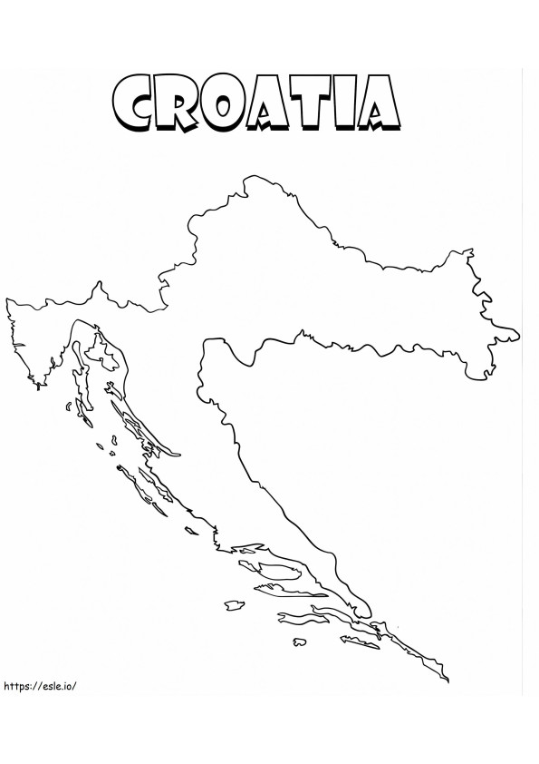 Mapa de Croacia para colorear