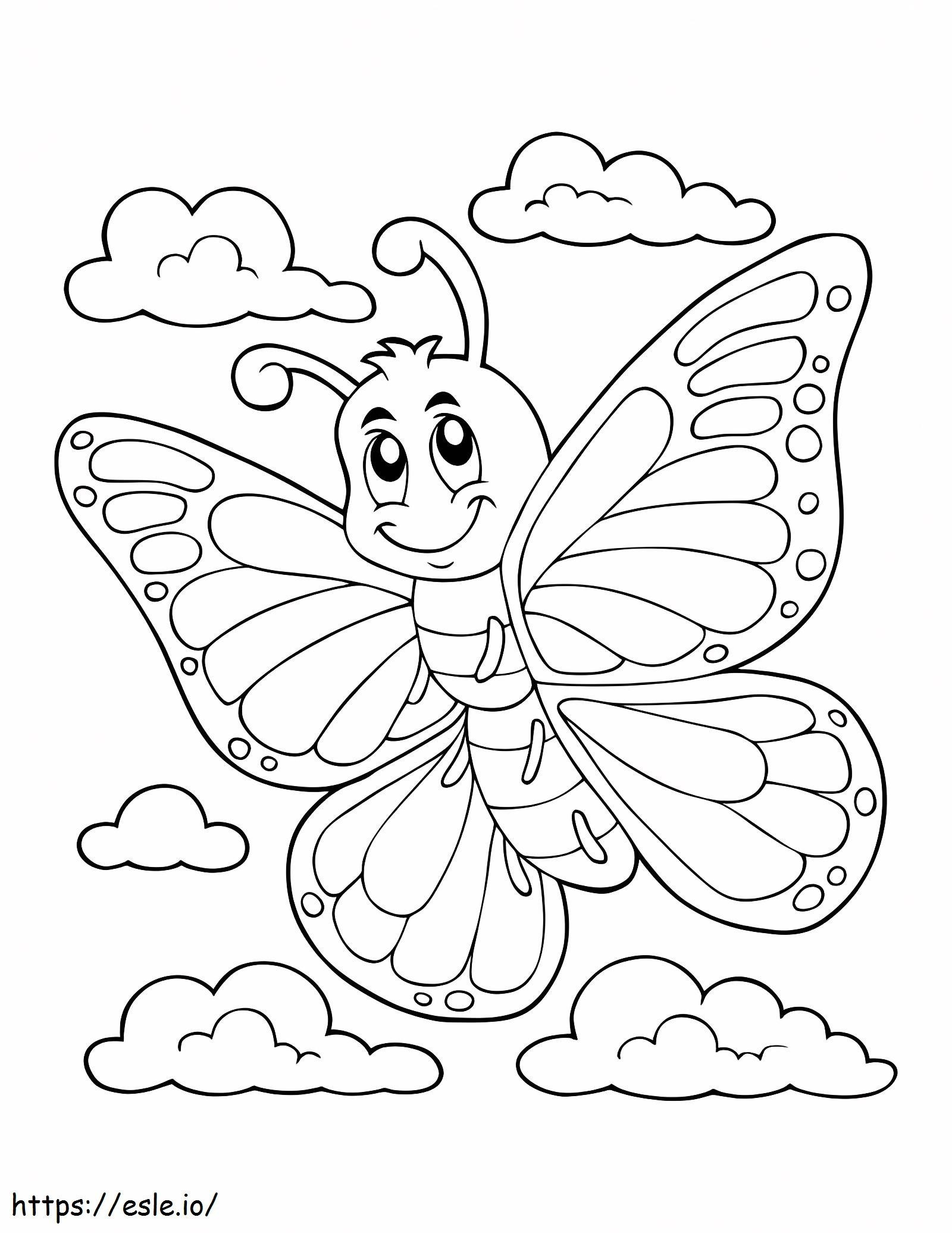Coloriage Papillon souriant 1 à imprimer dessin