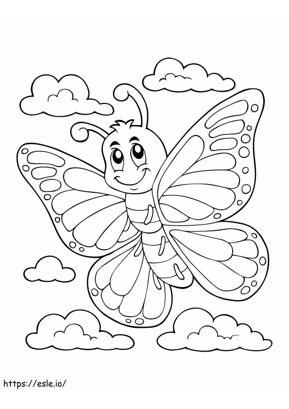 Smiling Butterfly 1 coloring page
