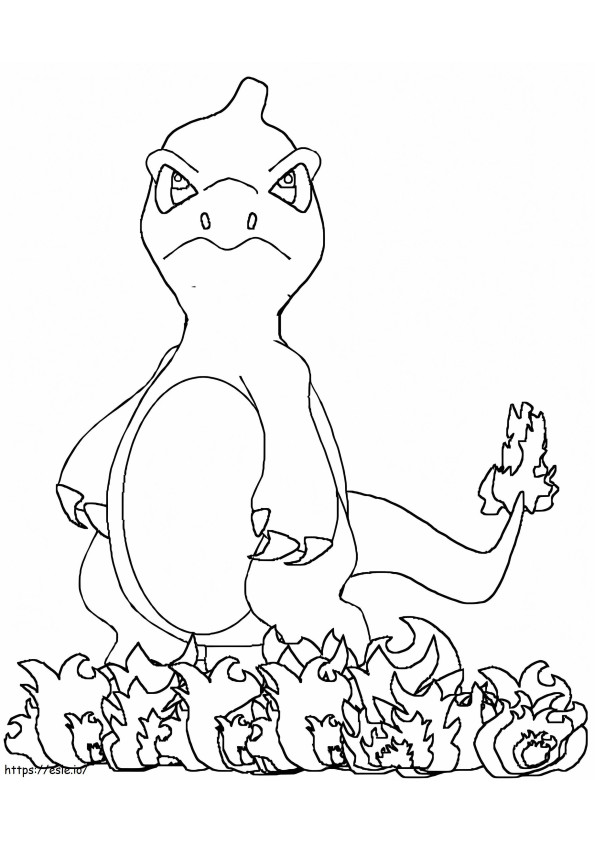 Charmeleon On Fire coloring page