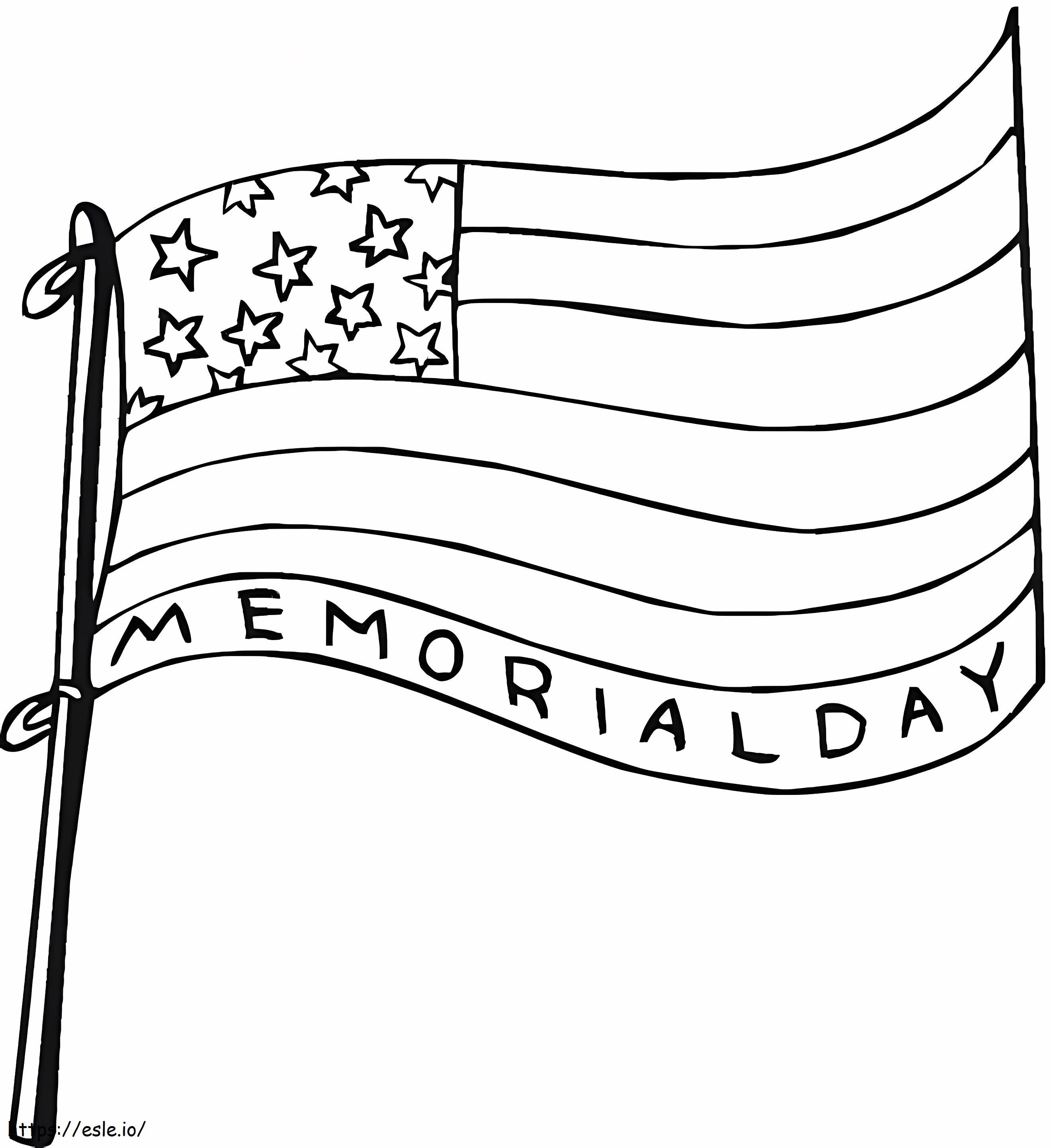 Memorial Day Flag coloring page