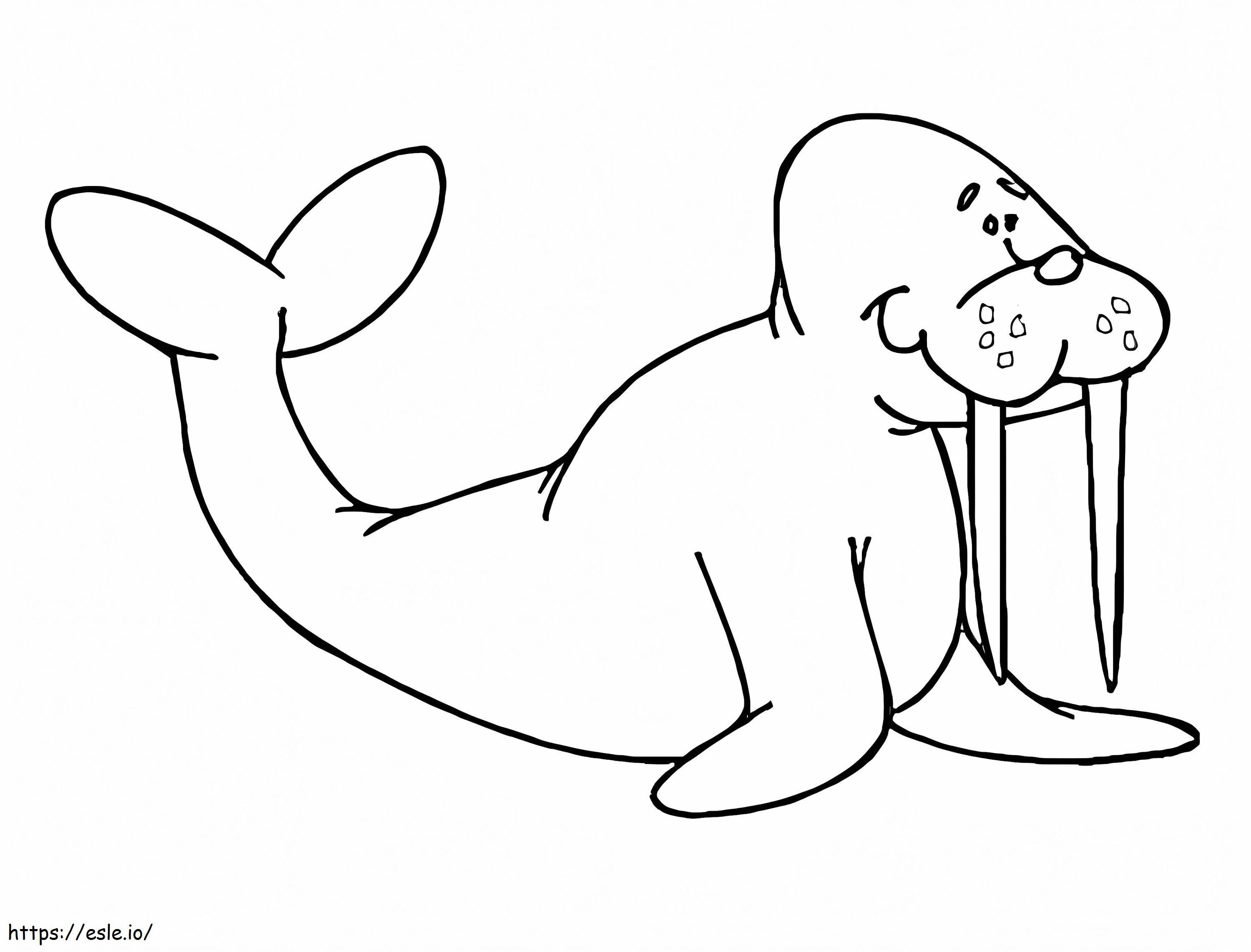 Happy Walrus coloring page