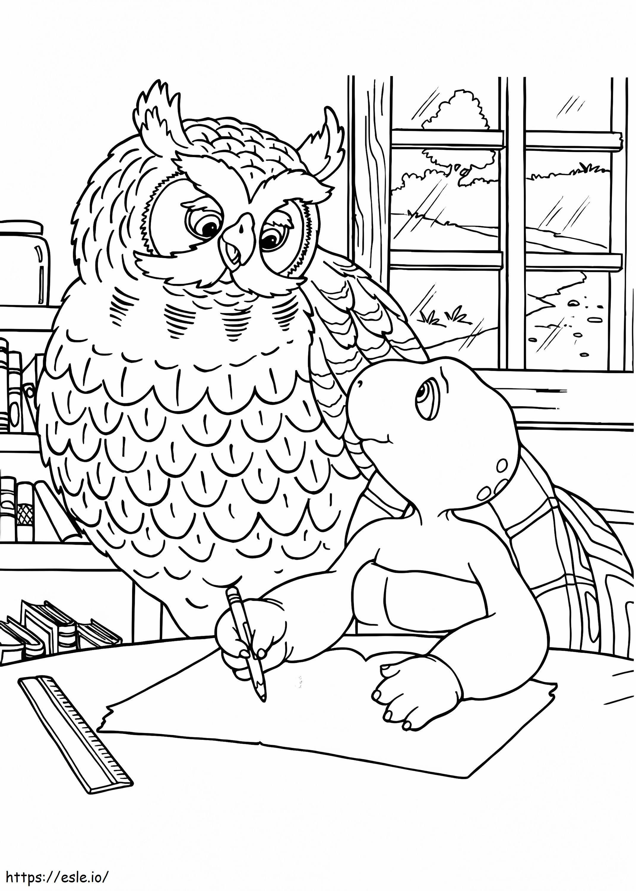 1535359761 Mr Owl And Franklin A4 coloring page