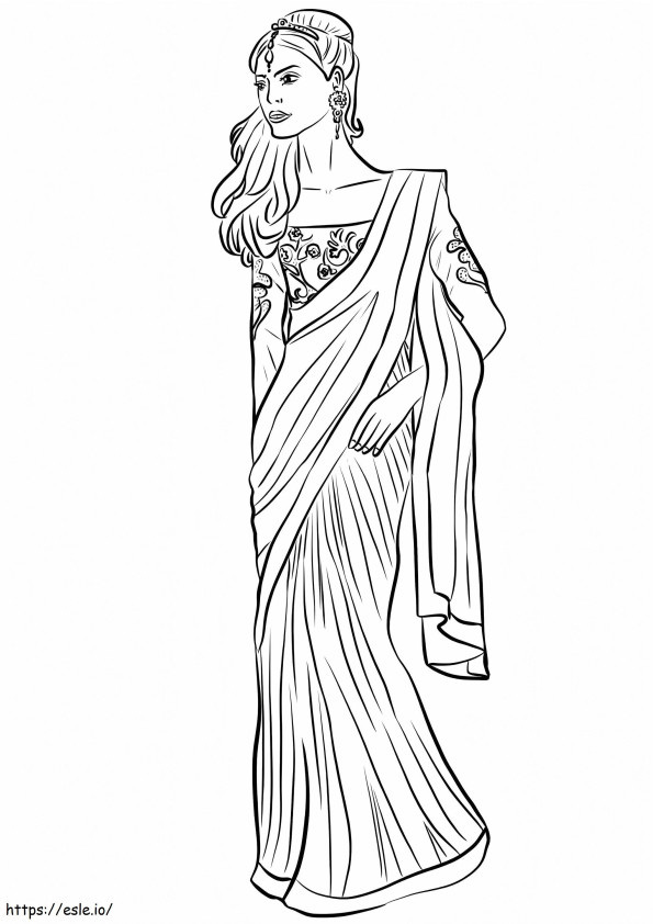 Indian Woman coloring page