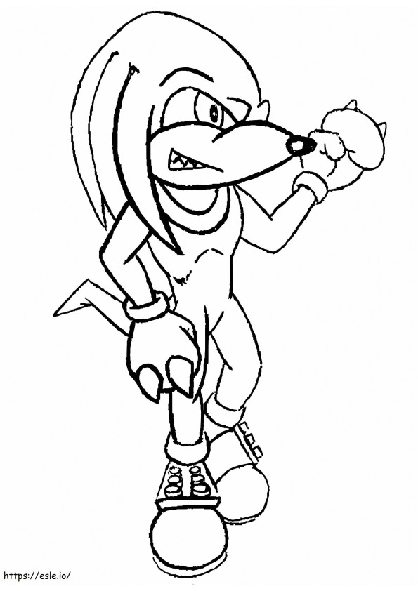 Knuckles The Echidna To Print coloring page