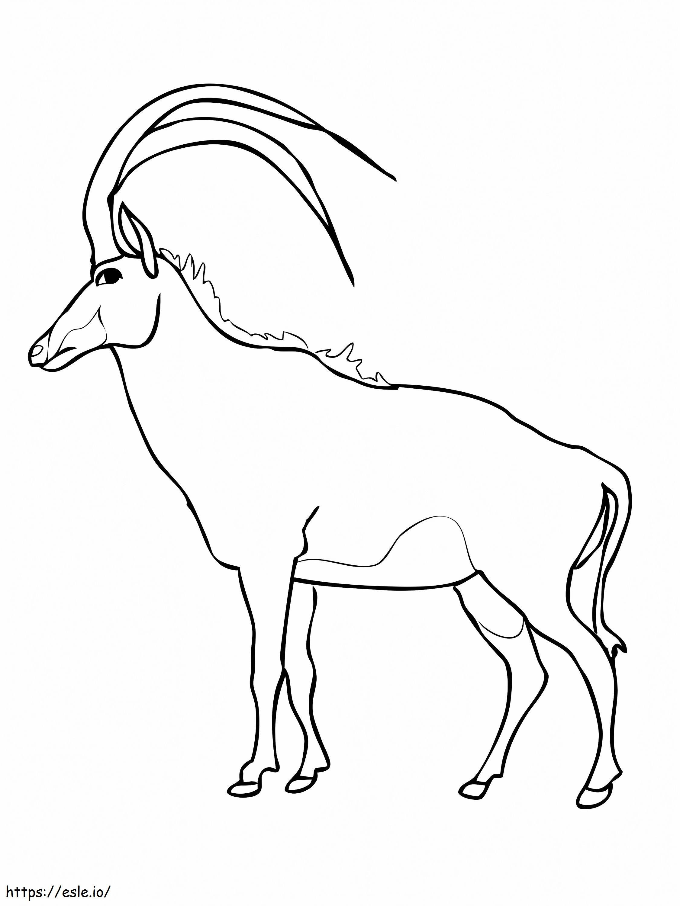 Antilope din Savannah Sable de colorat