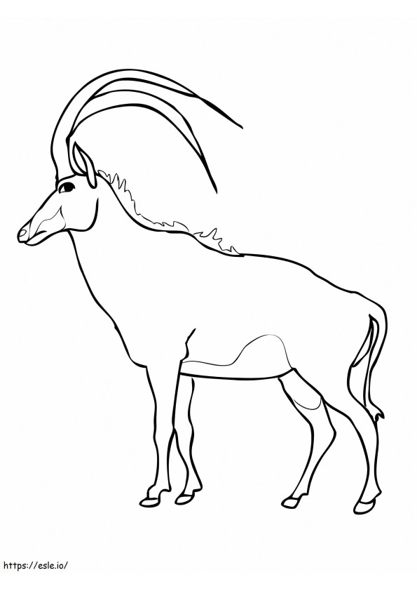 Antilope Sable della savana boscosa da colorare