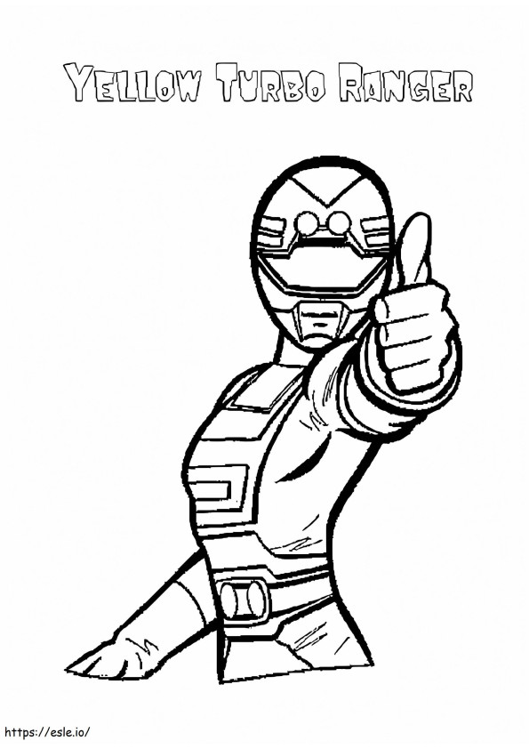 Coloriage Power Rangers Turbo Jaune à imprimer dessin