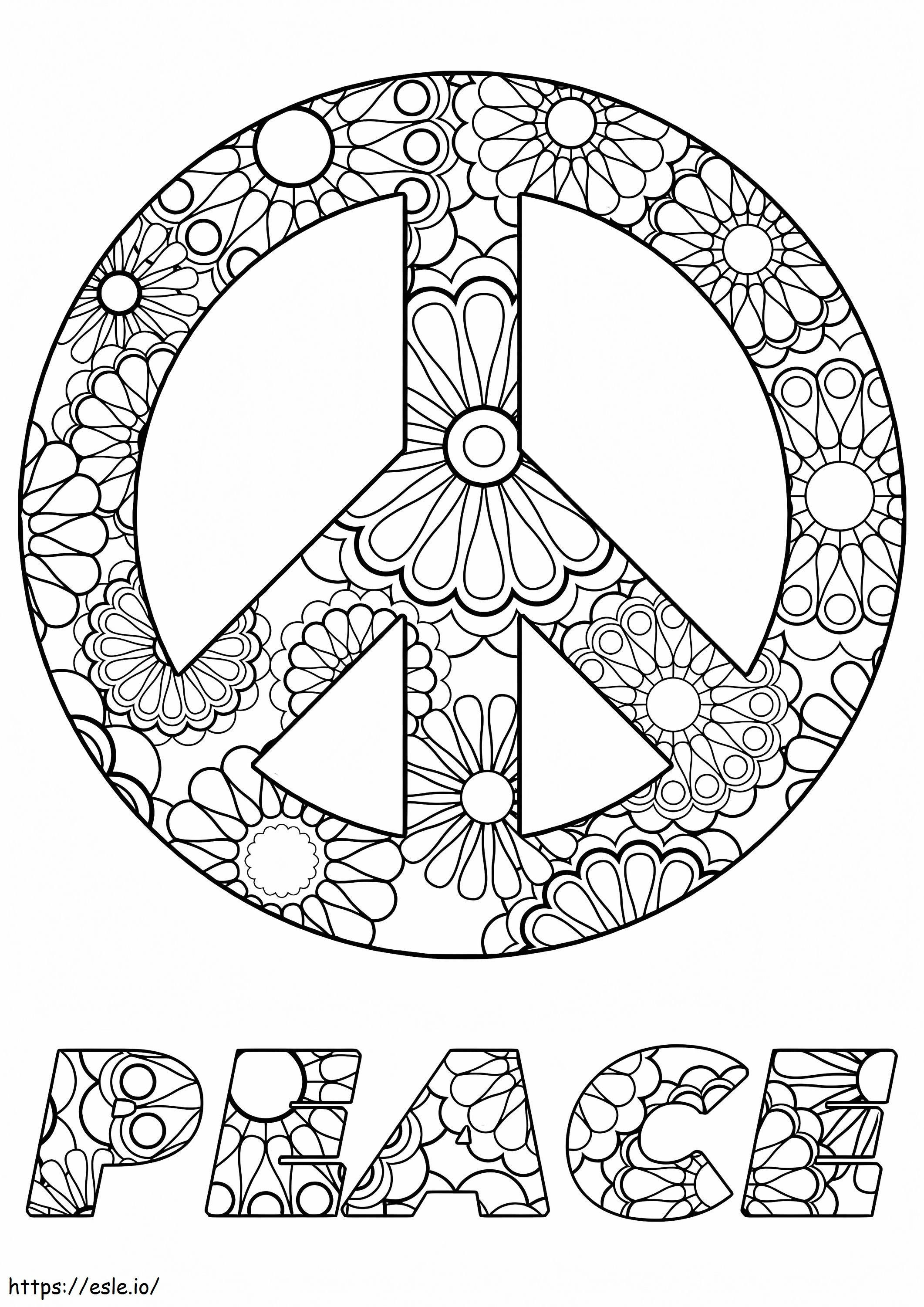 Coloriage Signe de paix 4 à imprimer dessin
