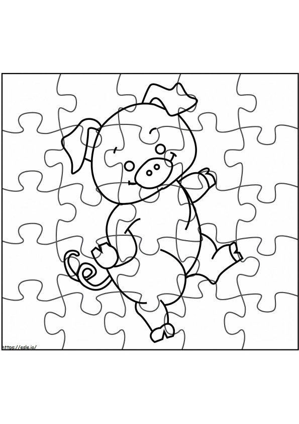 Pig Jigsaw Puzzle coloring page