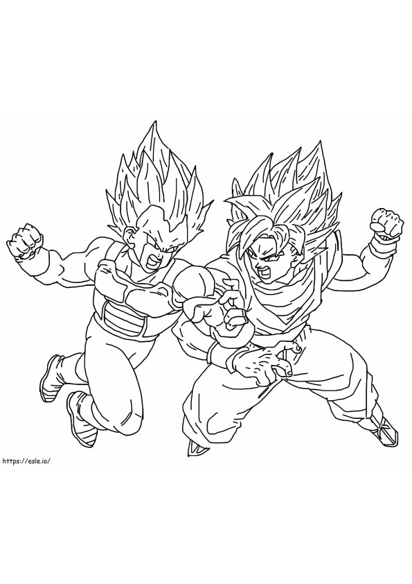 Vegeta y Goku para colorear