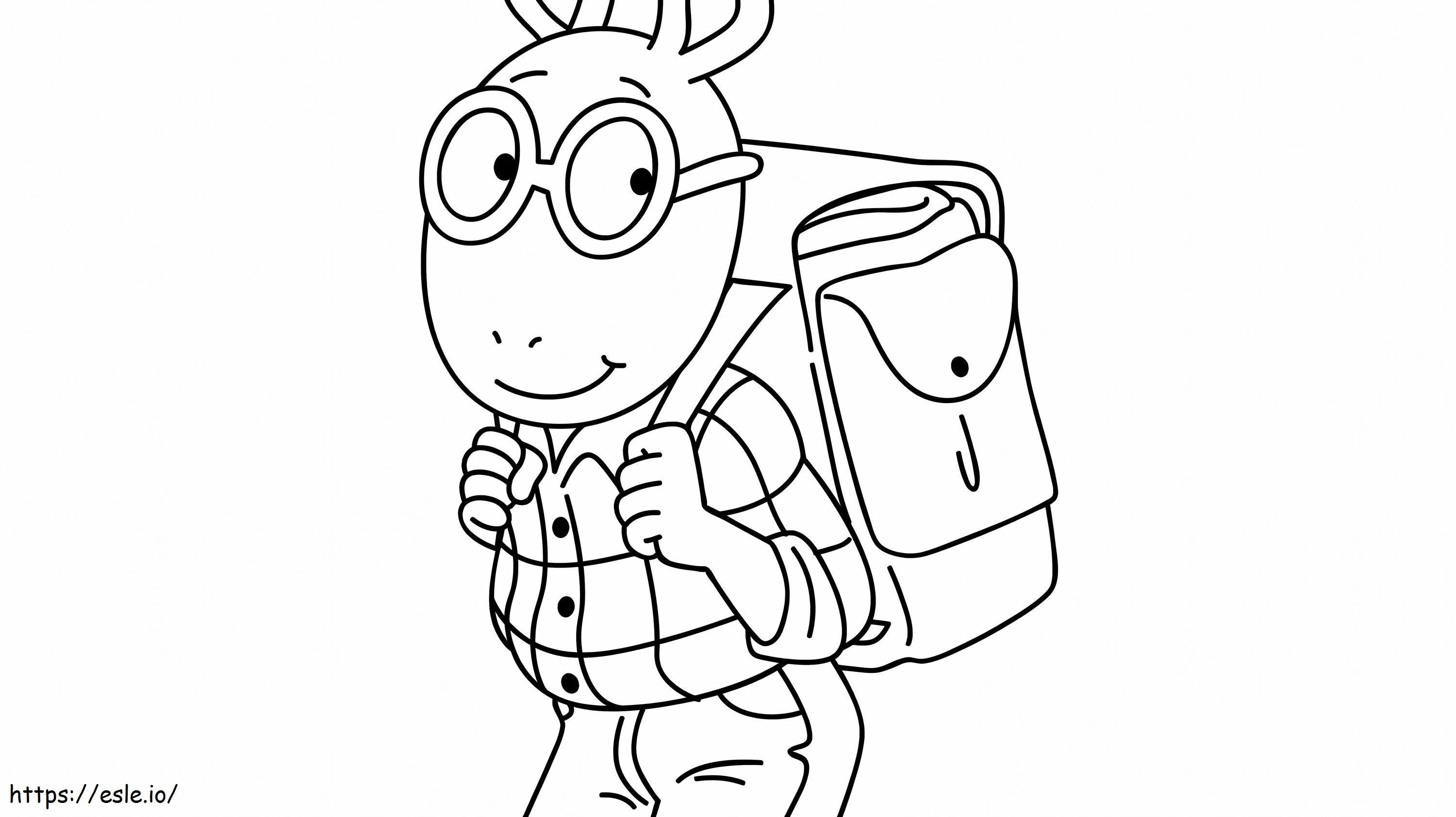 Arthur czytał „Idę do szkoły”. kolorowanka