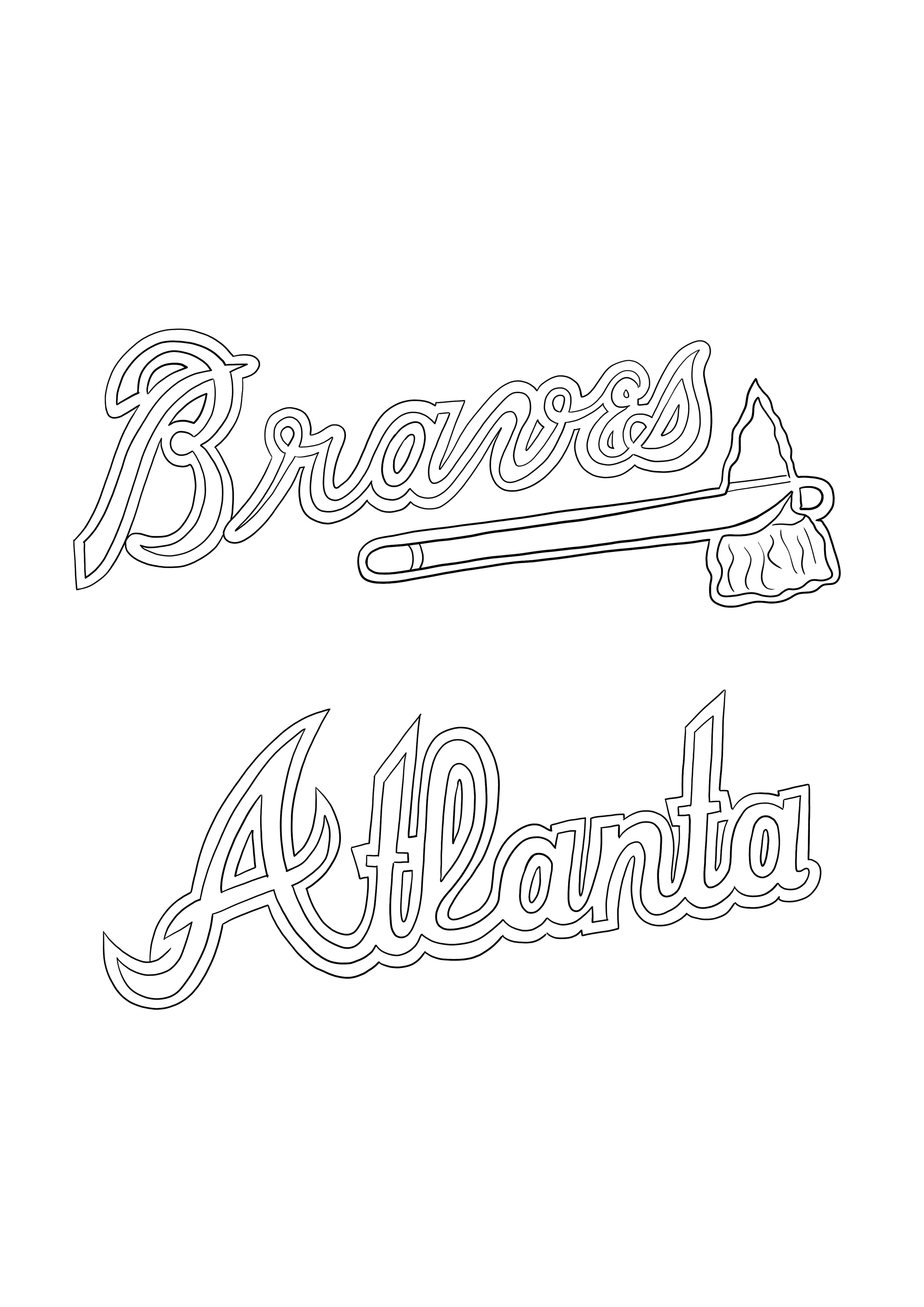 Atlanta Braves-logo gratis te downloaden kleurplaat