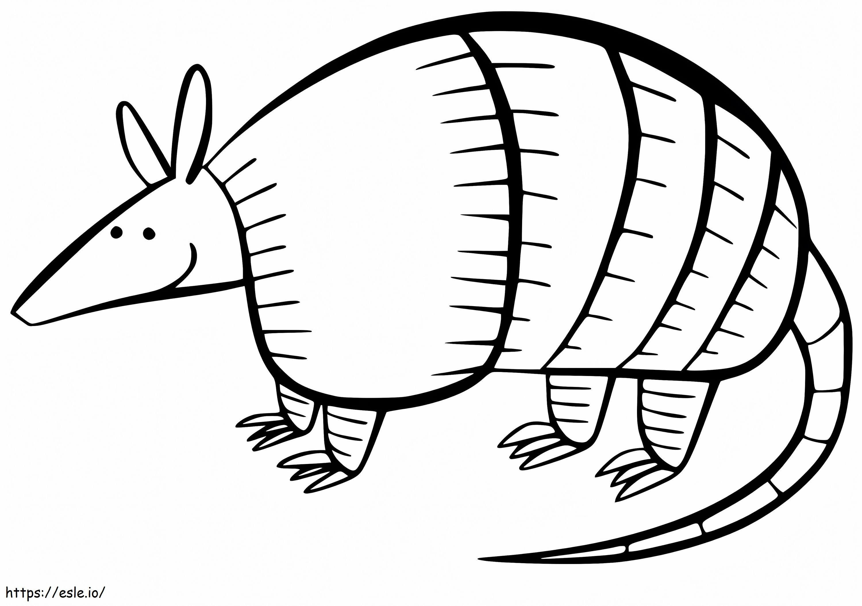 Cute Armadilo Smiling coloring page