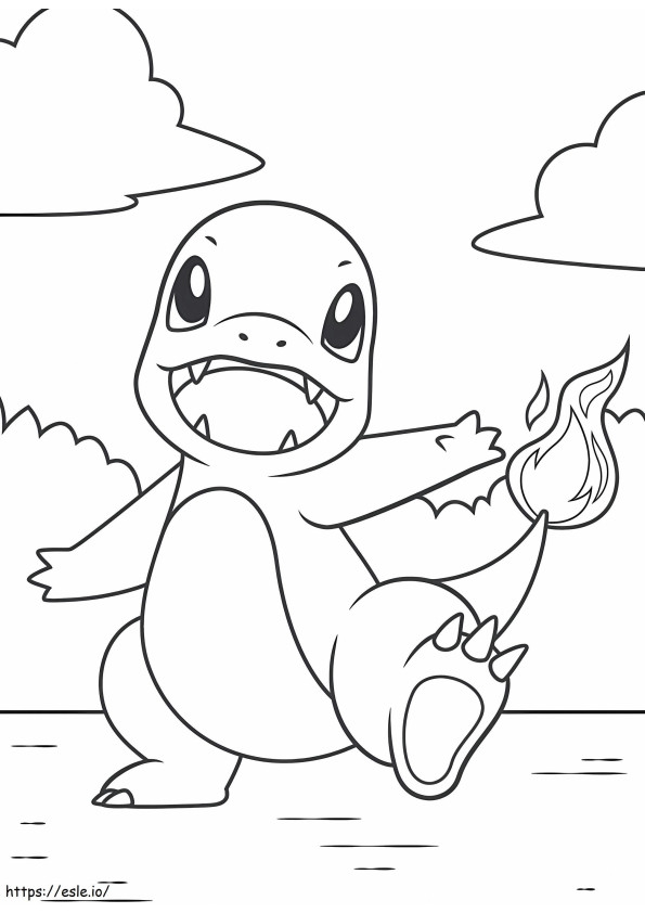 Salameche Dance coloring page