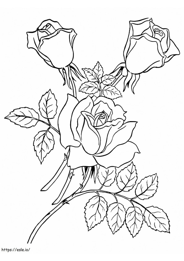 Impressive Rose Tree coloring page