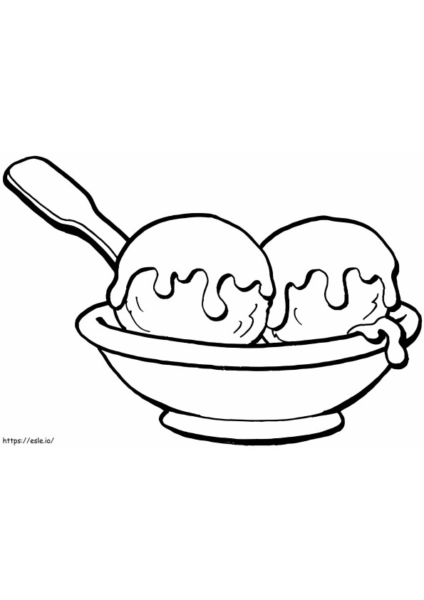 A Bowl Of Ice Cream coloring page